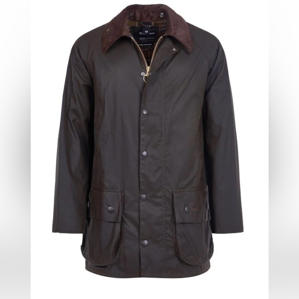 BRAND NEW WITH TAGS Barbour Classic Beaufort Waxed Jacket, Olive Size 34